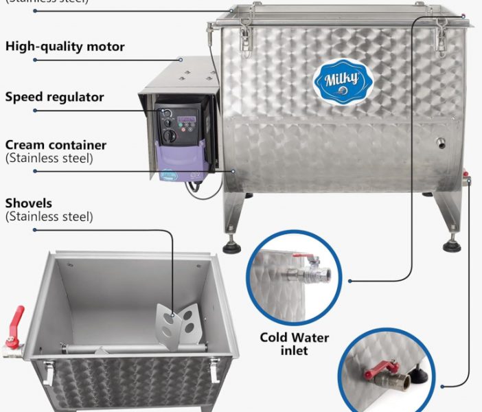 ELECTRIC BUTTER CHURN MILKY FJ 100 C WITH TILTING MECHANISM (2X115V) - Image 4